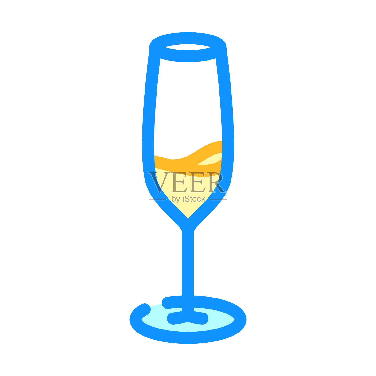 派对酒杯颜色图标矢量插图插画图片素材