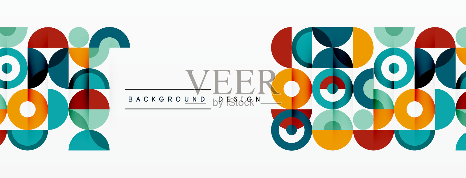 彩色圆抽象背景模板插画图片素材