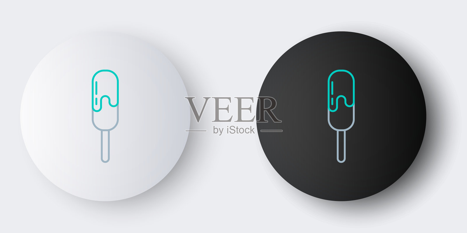 线冰淇淋图标孤立在灰色背景图标素材