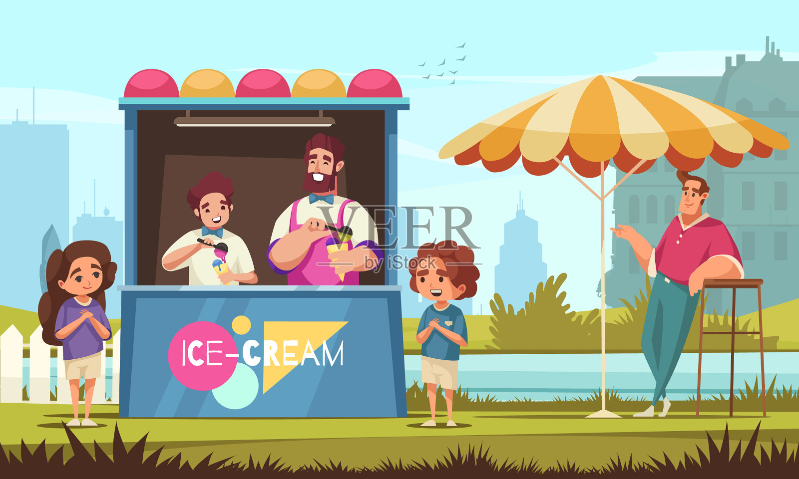 青少年工作的卡通插画图片素材