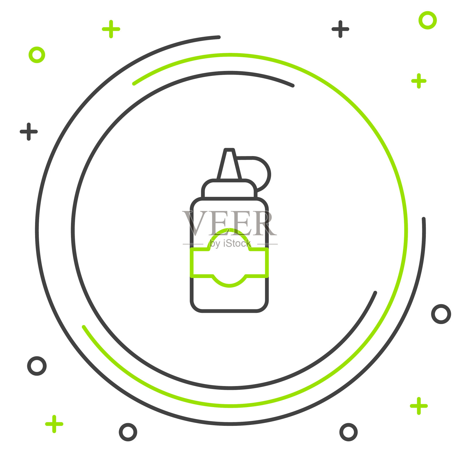 线酱瓶图标孤立的白色插画图片素材