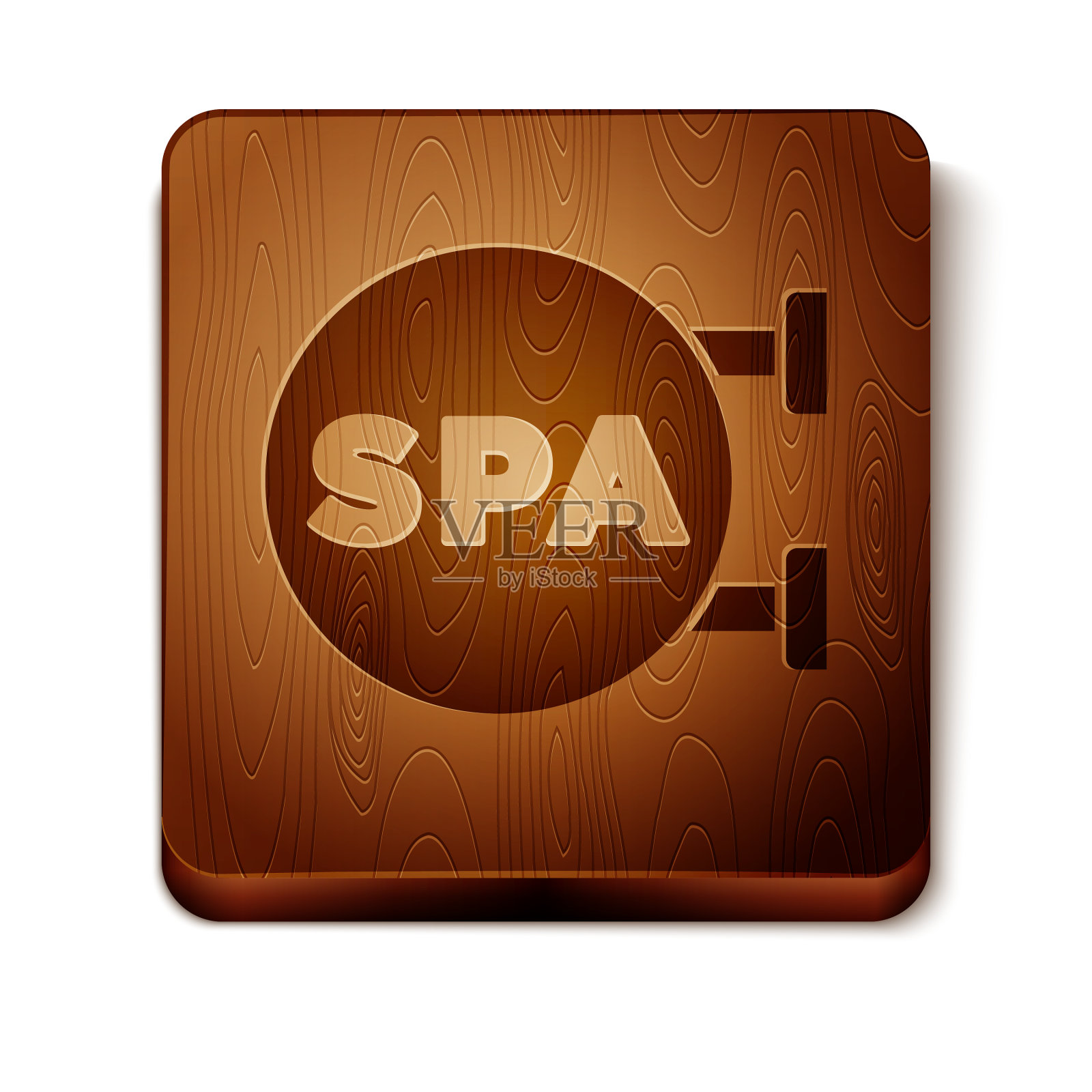 棕色水疗沙龙图标孤立在白色背景插画图片素材