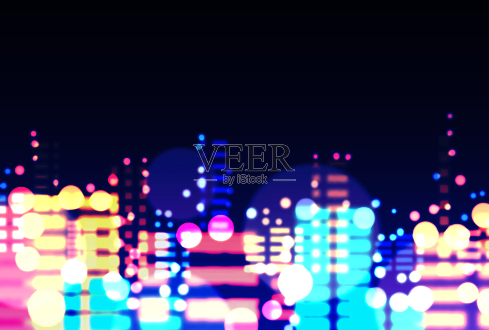 模糊的城市景观插图插画图片素材