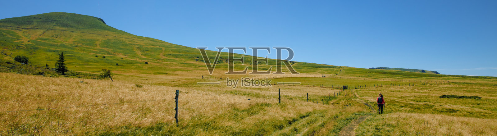 女子徒步登山的后视图照片摄影图片