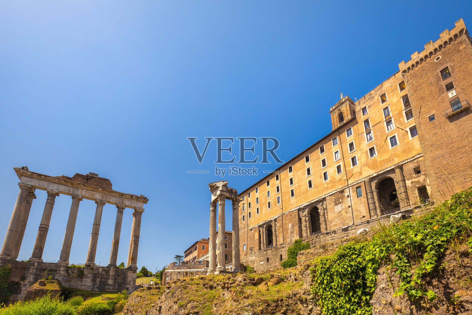 土星的神庙和Tabularium。照片摄影图片