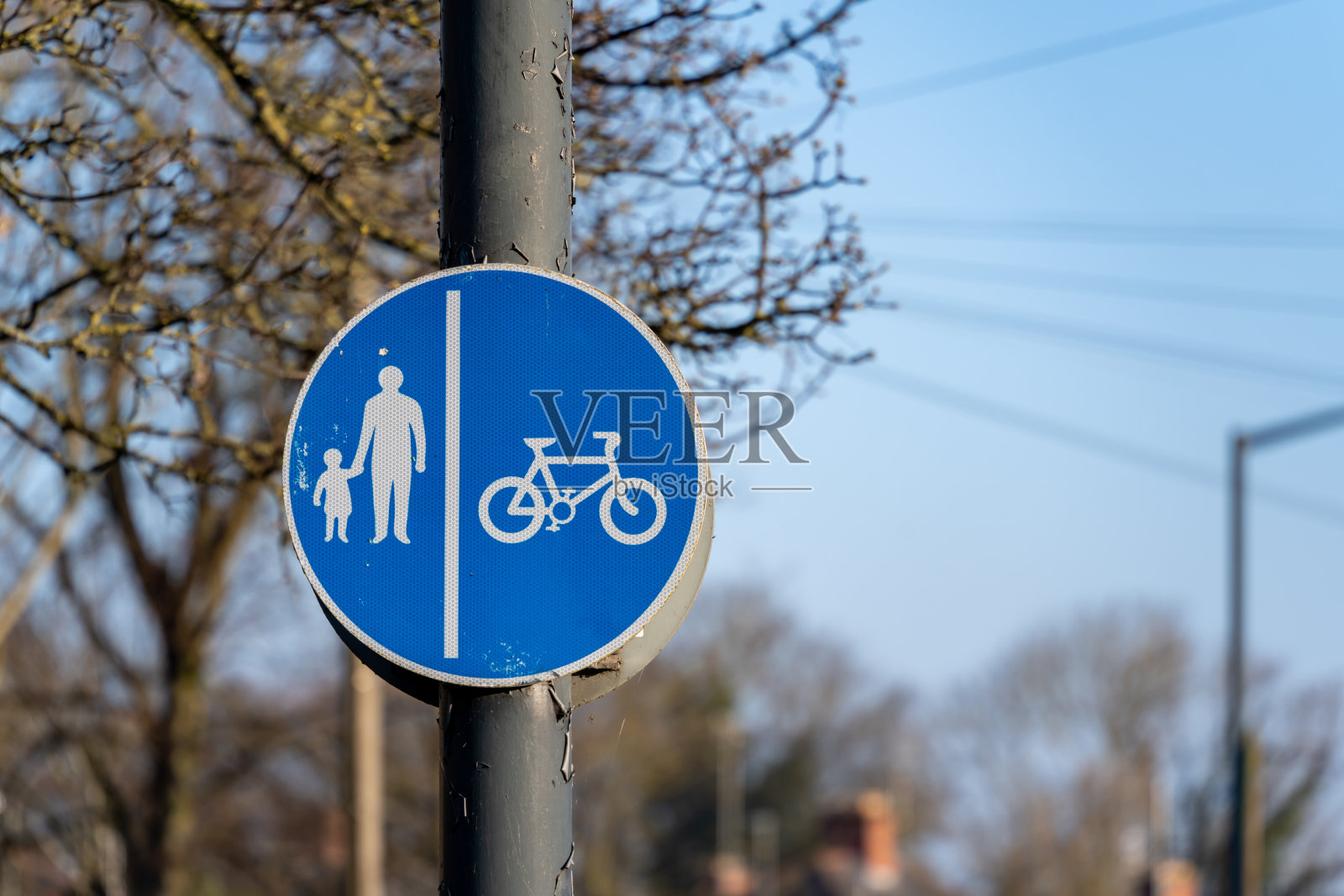 指示共享使用路径的标志照片摄影图片