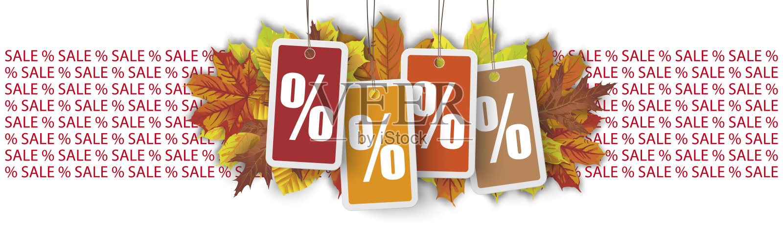 价格贴纸出售秋叶长头设计元素图片