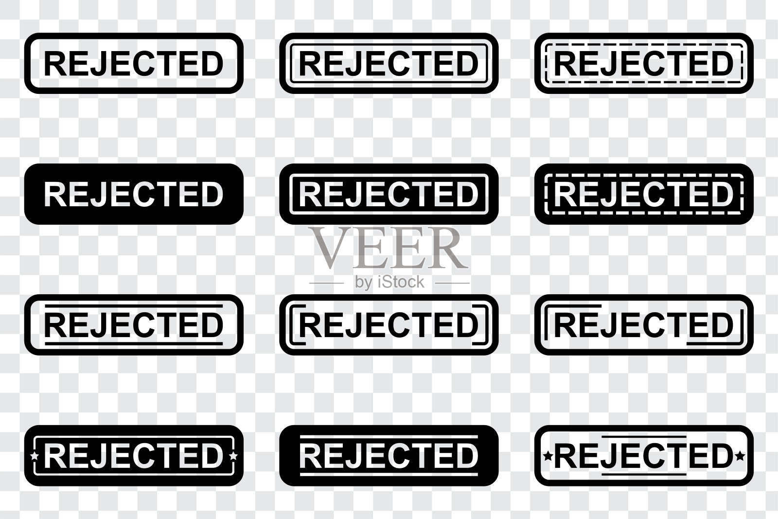 不合格的印章橡胶用于元件设计插画图片素材