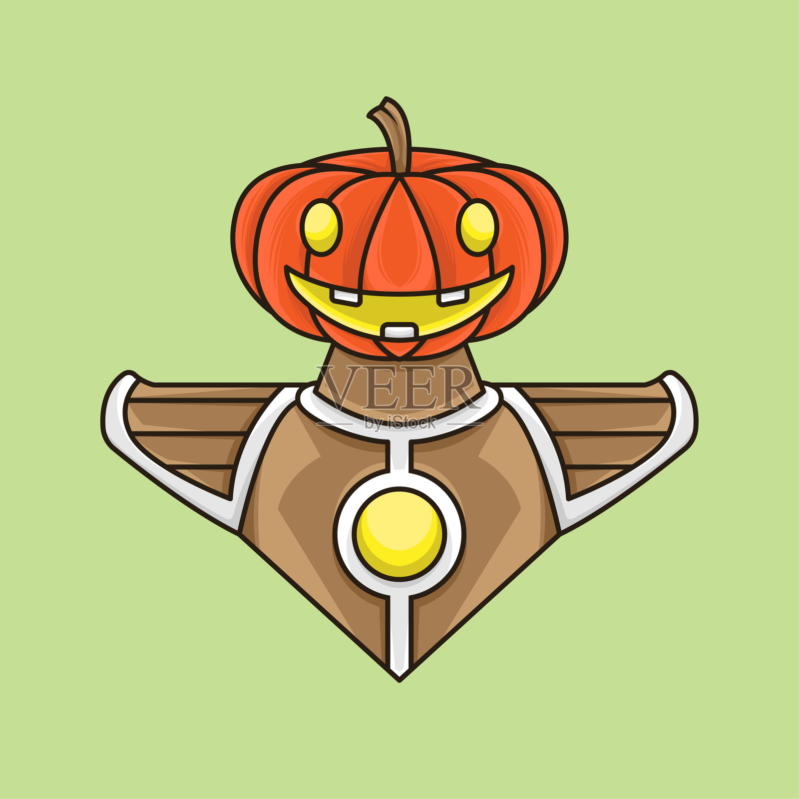 吉祥物勇士南瓜哈洛温插画图片素材