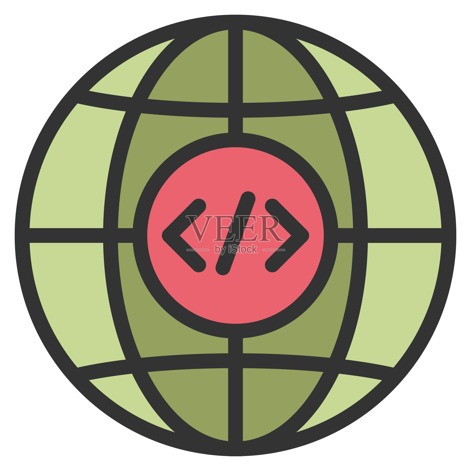 互联网图标线颜色矢量插图图标素材