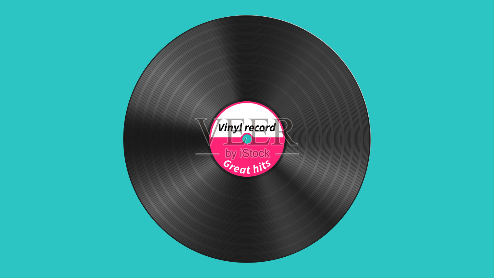 带有标签的经典黑胶唱片设计元素图片