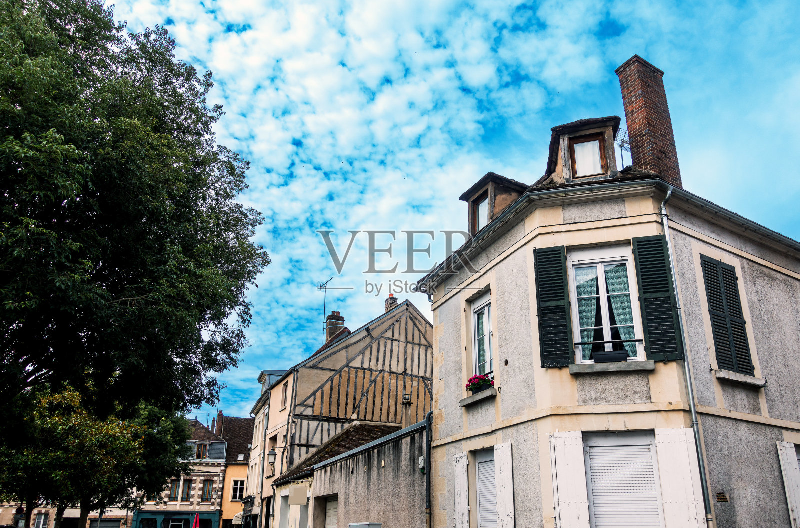 法国森斯的古色古香的建筑景观照片摄影图片