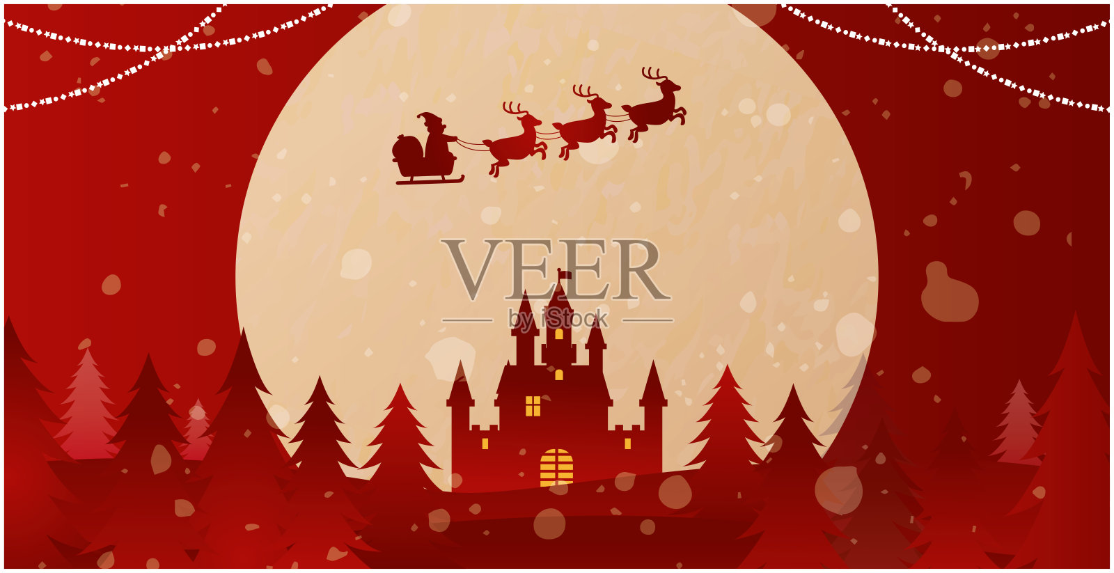 圣诞冬雪背景插画图片素材