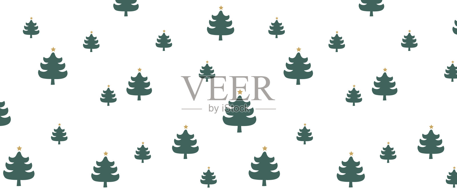 无尽的圣诞图案与圣诞树插画图片素材