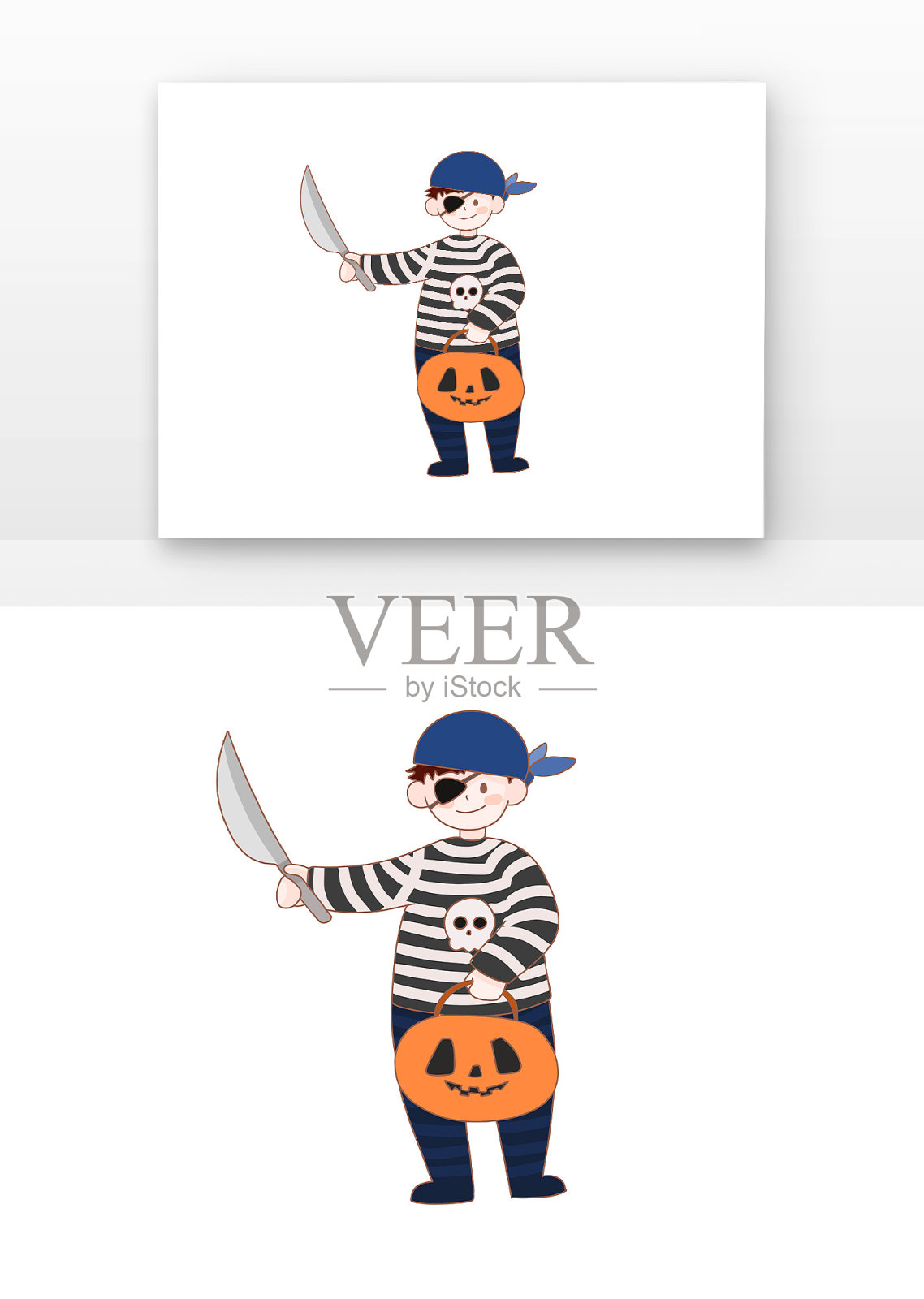 万圣节儿童海盗设计元素图片