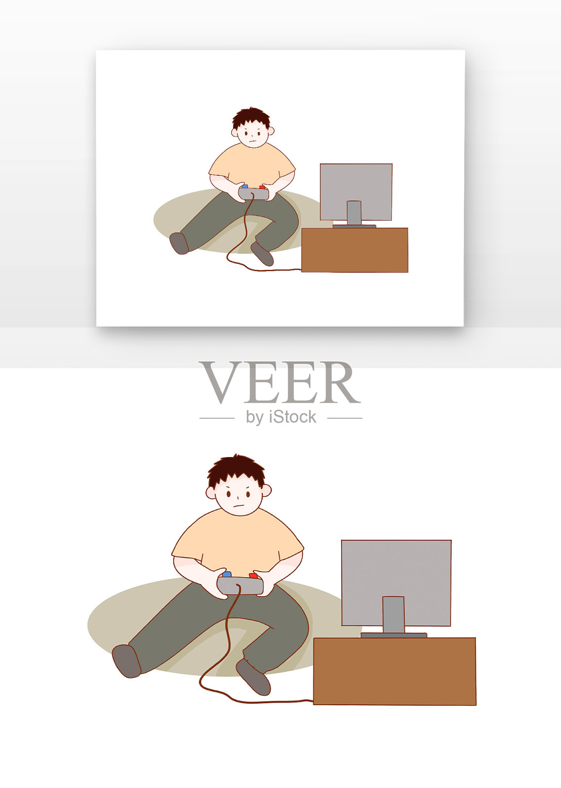 打游戏人物打电玩设计元素图片