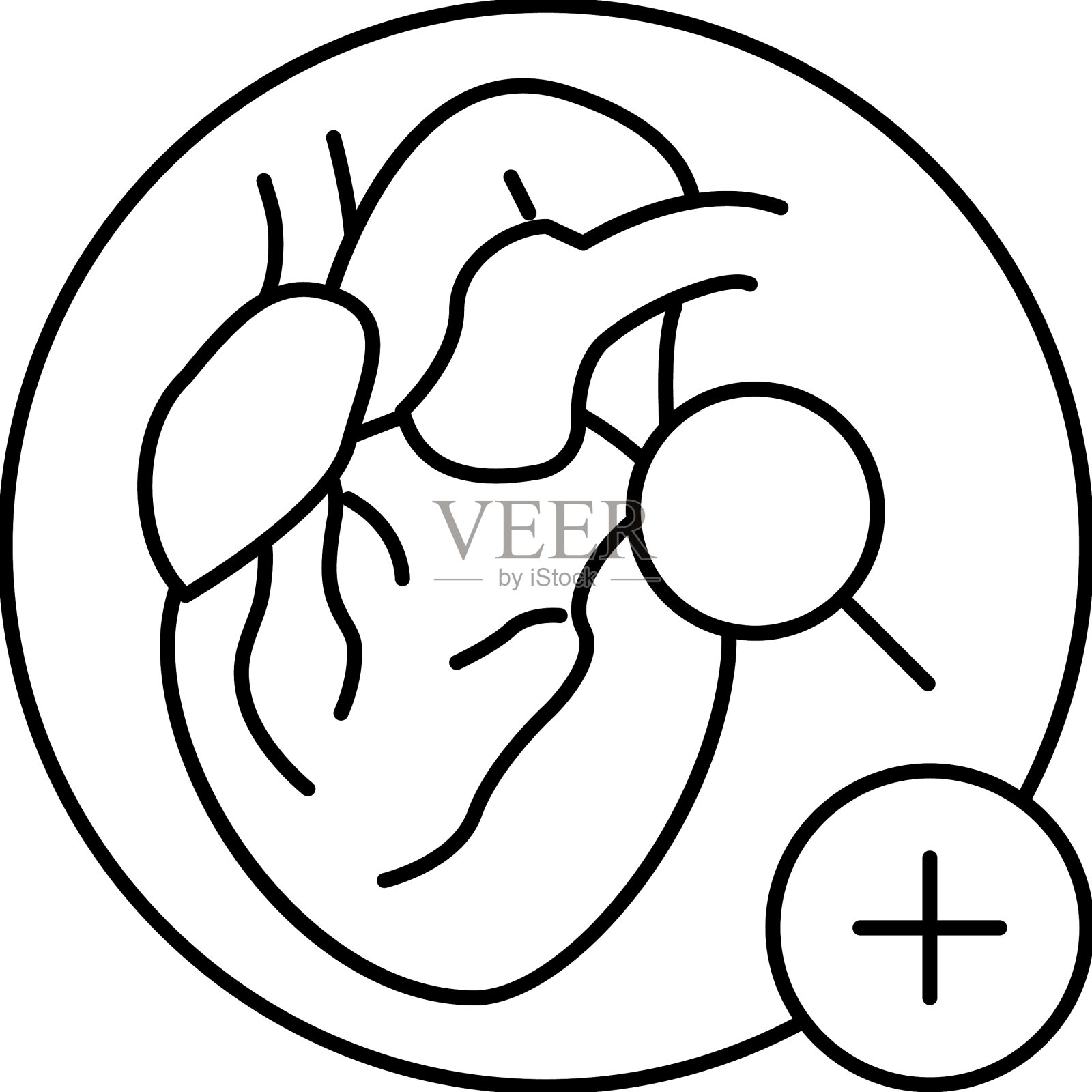 心脏健康检查线图标设计元素图片