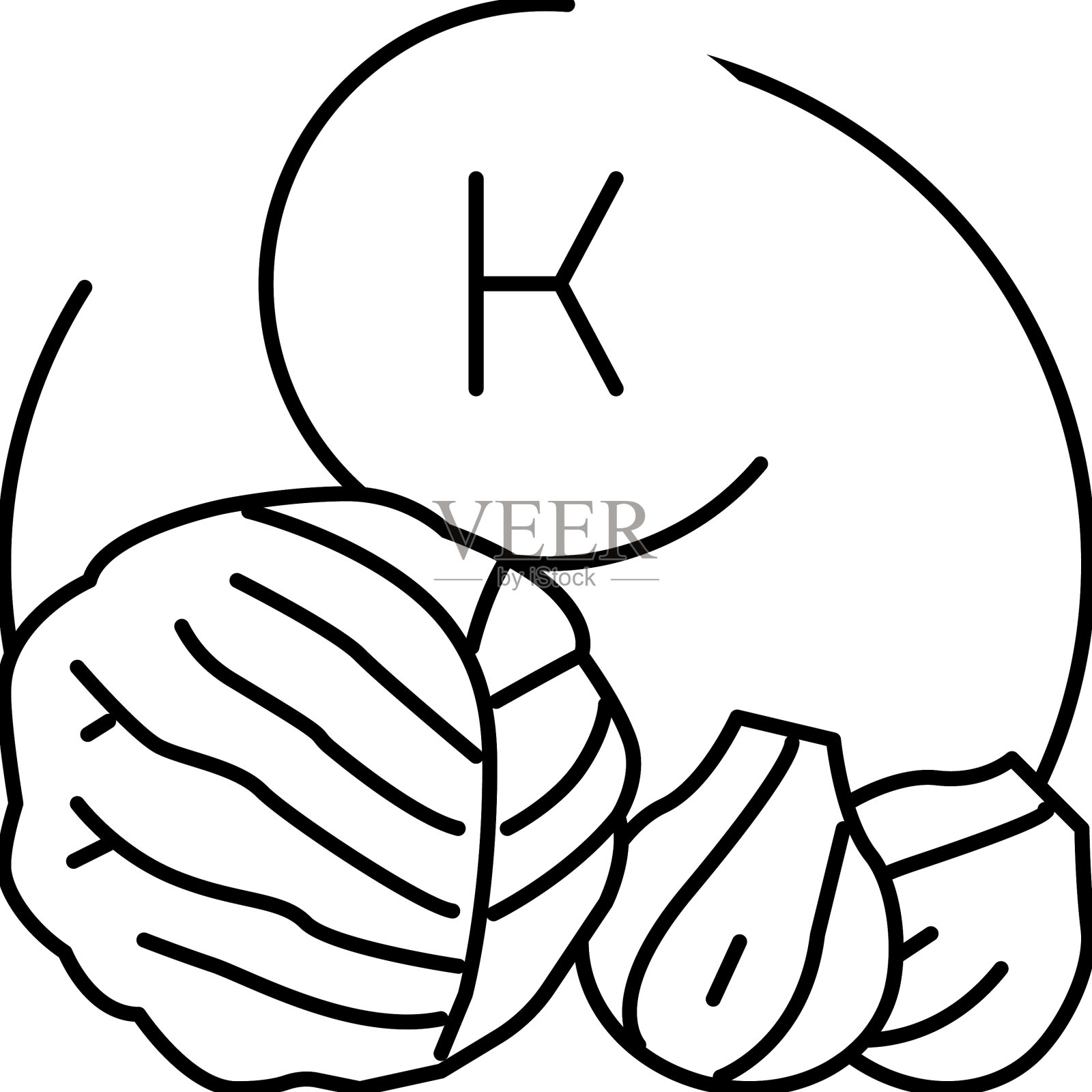 K维生素在蔬菜行图标设计元素图片