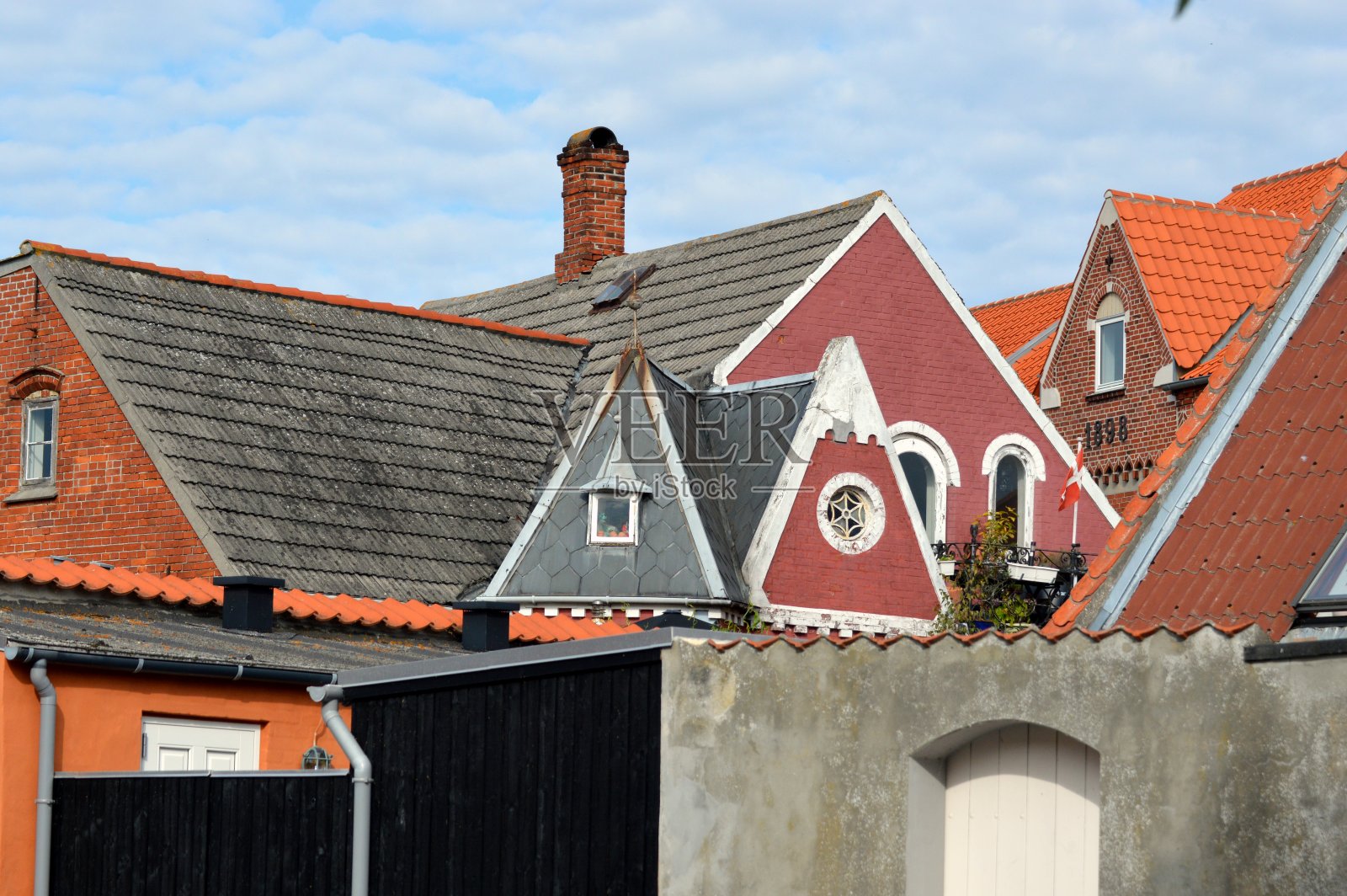 Marstal的城镇景观，Ærø岛上最大的城镇，丹麦照片摄影图片