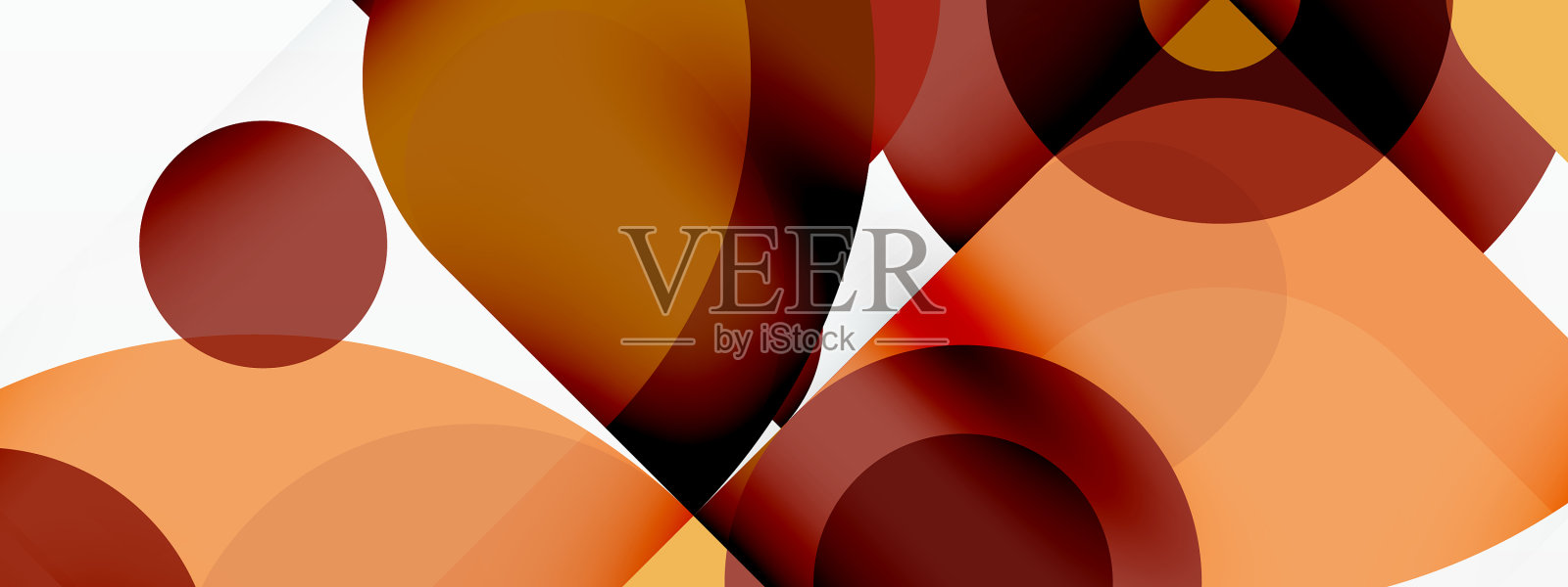 五颜六色的圆形、圆形和三角形插画图片素材