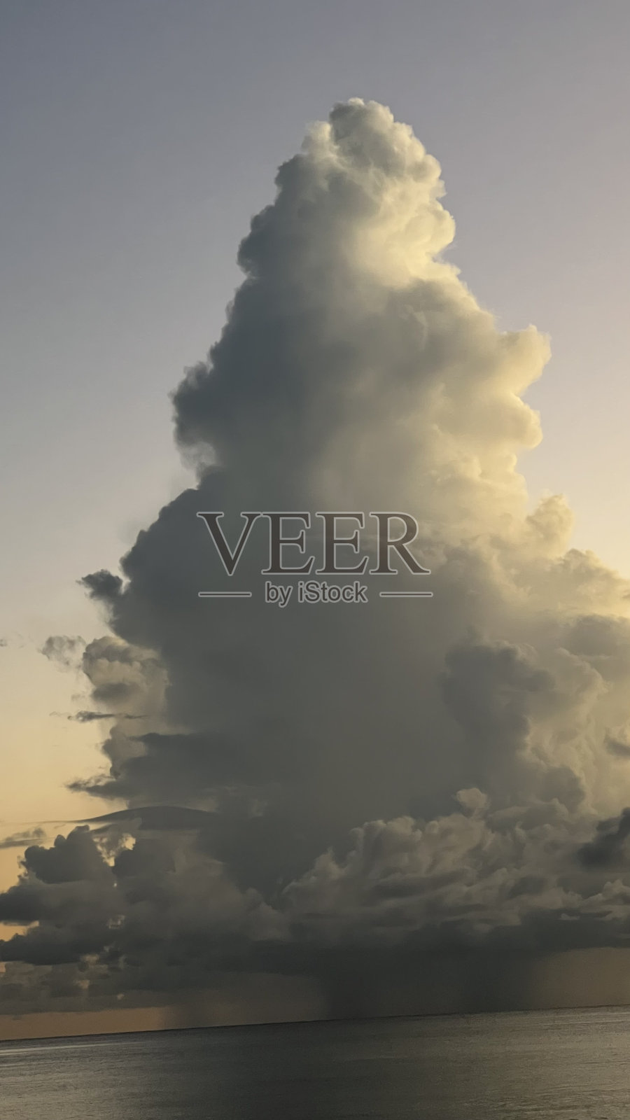 海滩上的圣诞树云照片摄影图片