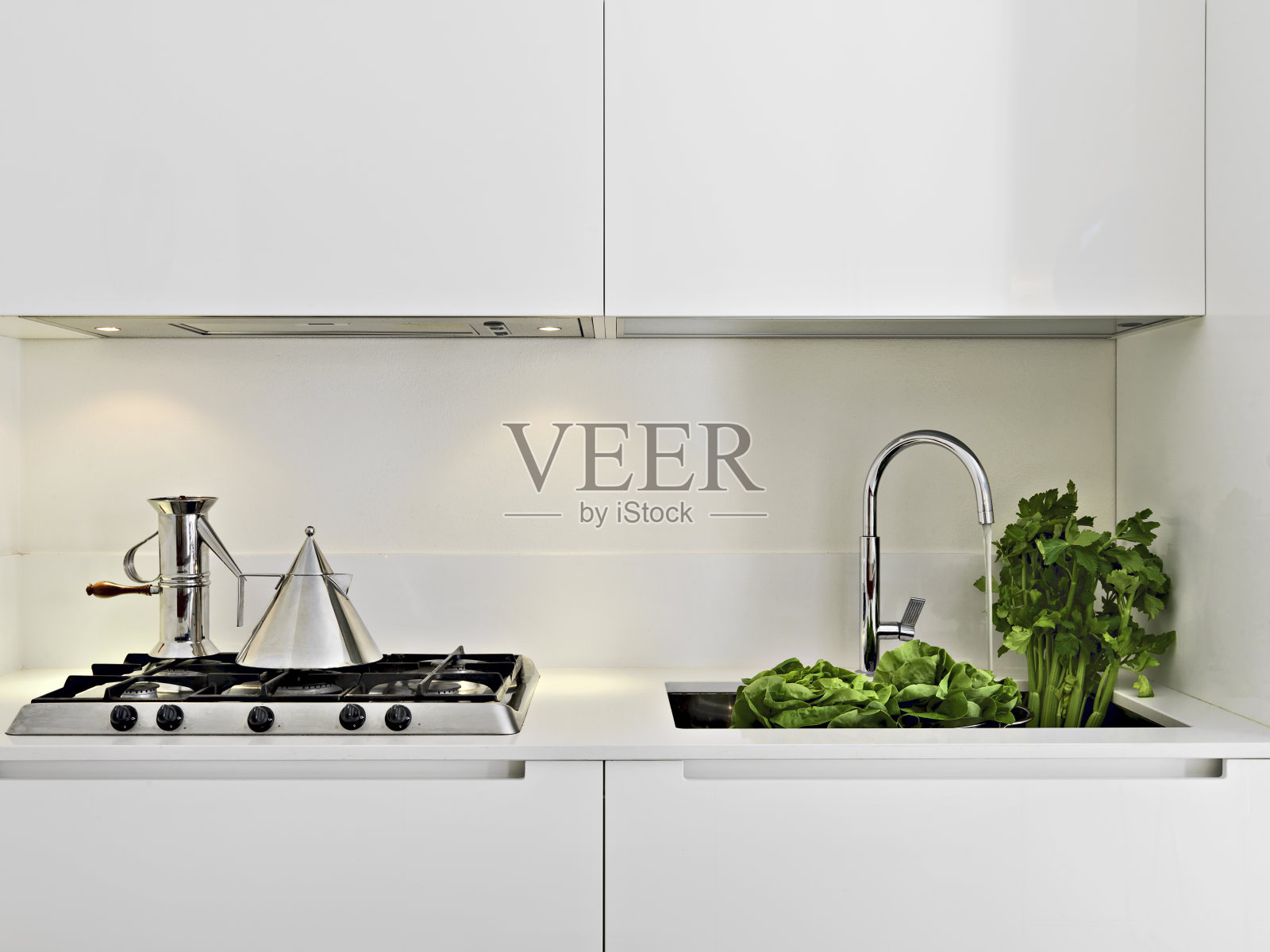 厨房工作台面的特写照片摄影图片