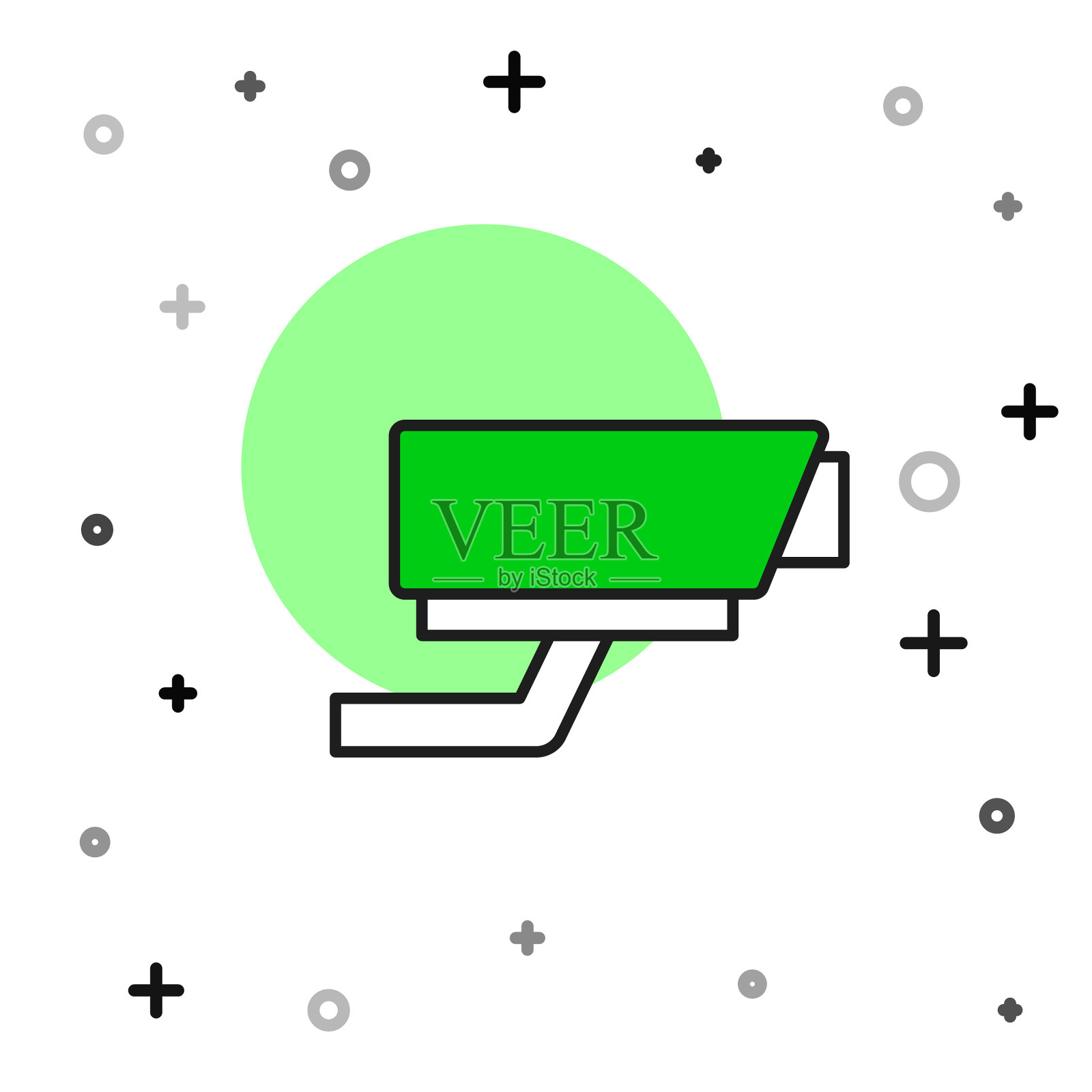 填充轮廓安全摄像头图标隔离上插画图片素材