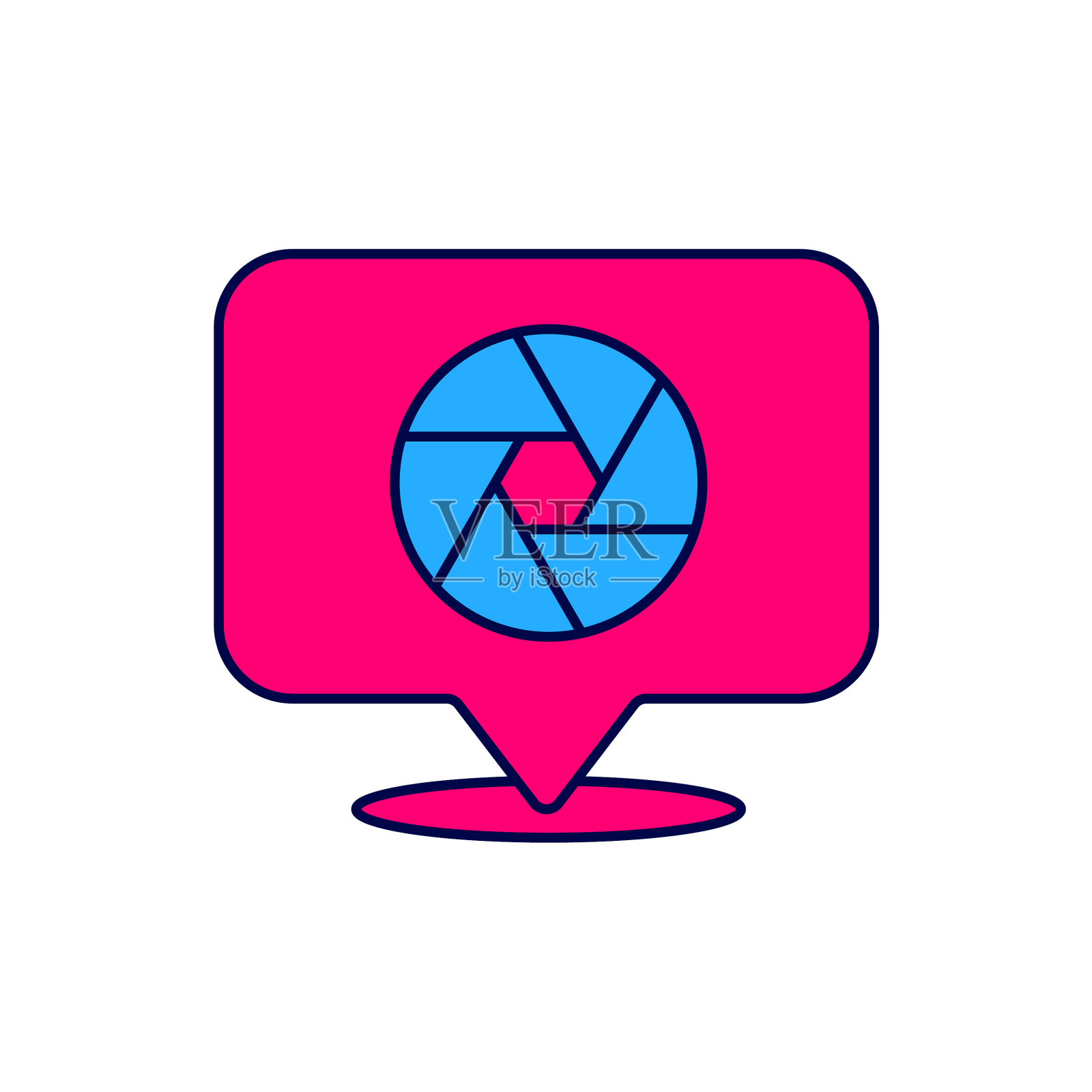 填充轮廓相机快门图标隔离上图标素材