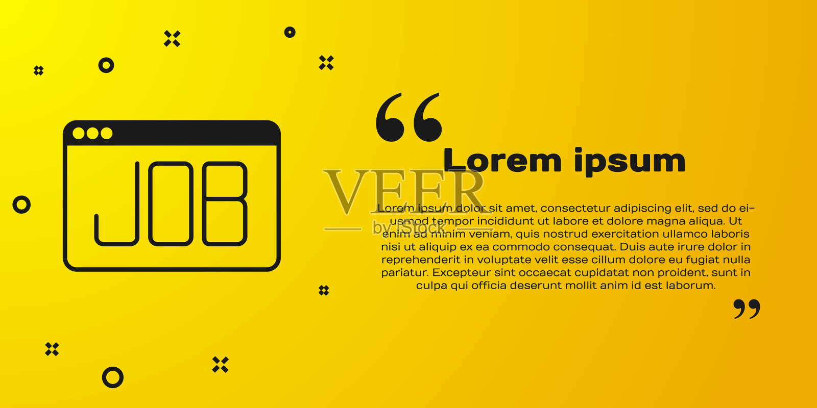 黑色搜索任务图标被隔离在黄色上插画图片素材