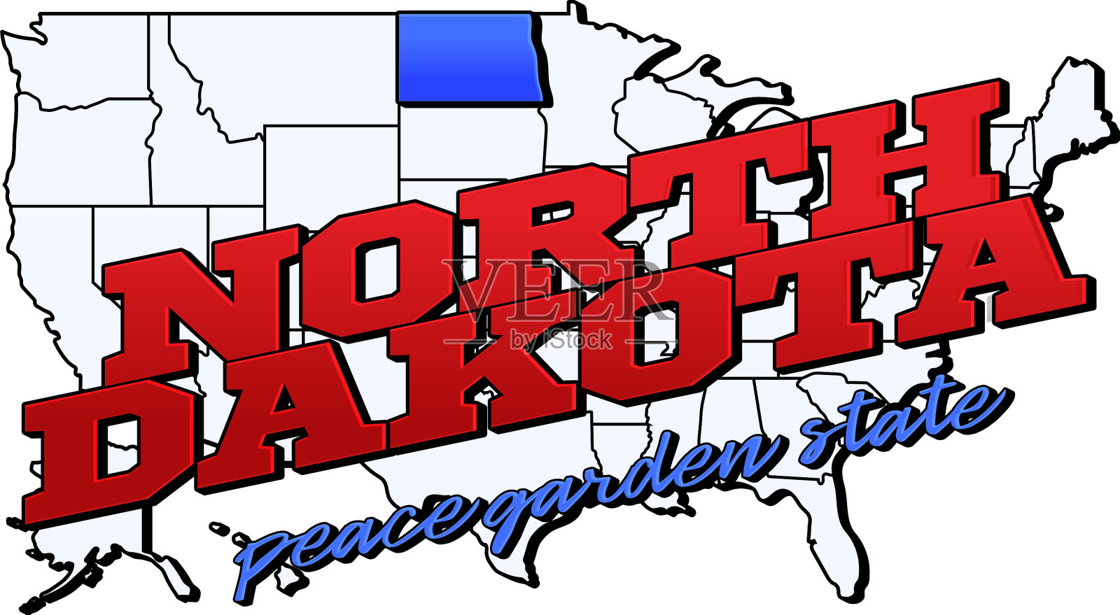 北达科他州和我们在一起北达科他州插画图片素材