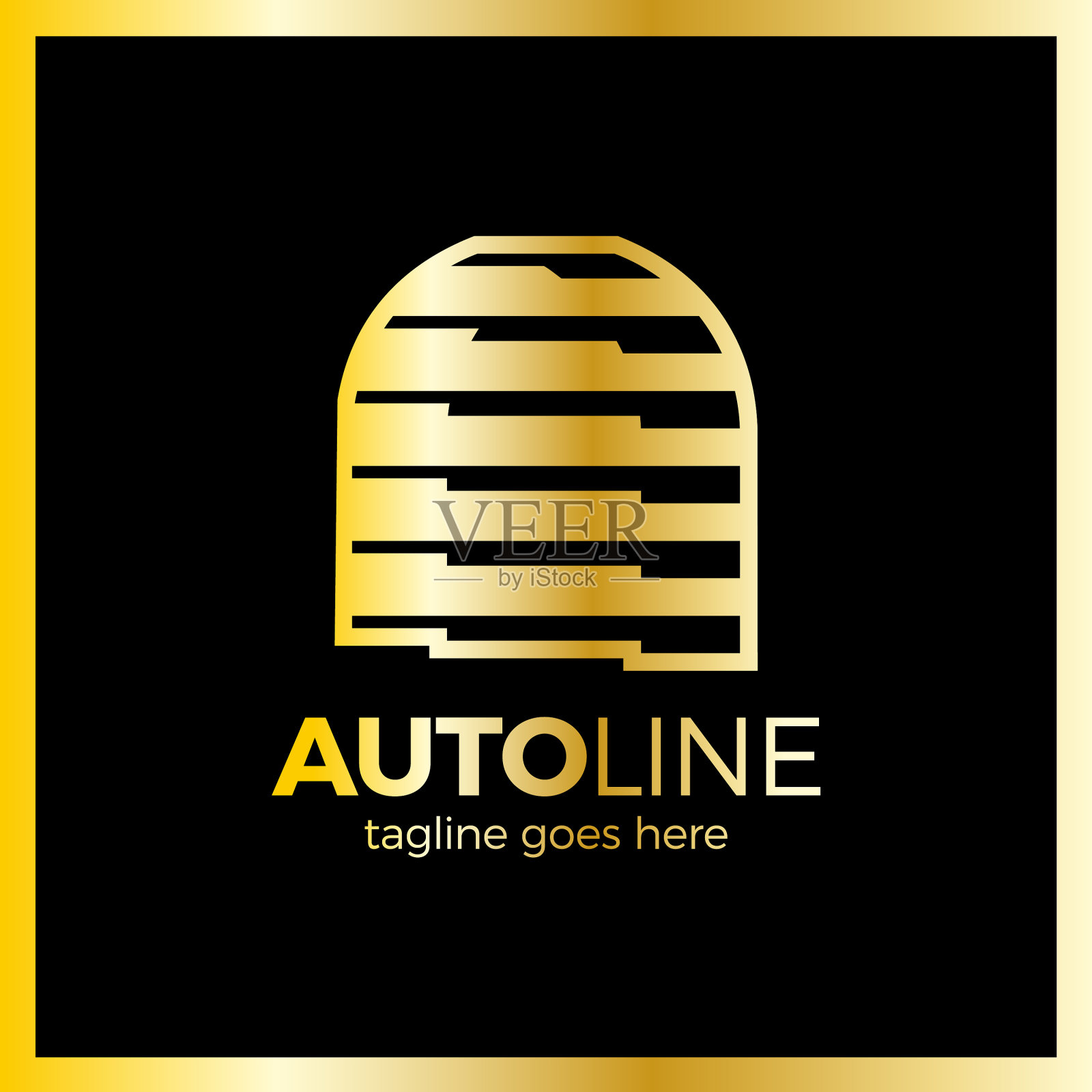 自动行标志-字母动态运动线插画图片素材