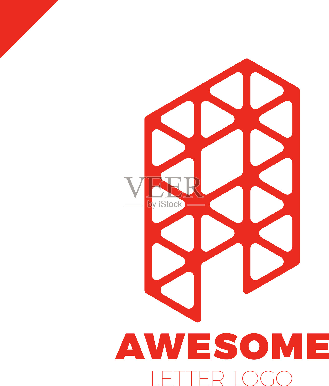 三角形字母一个标志图标简单等距插画图片素材