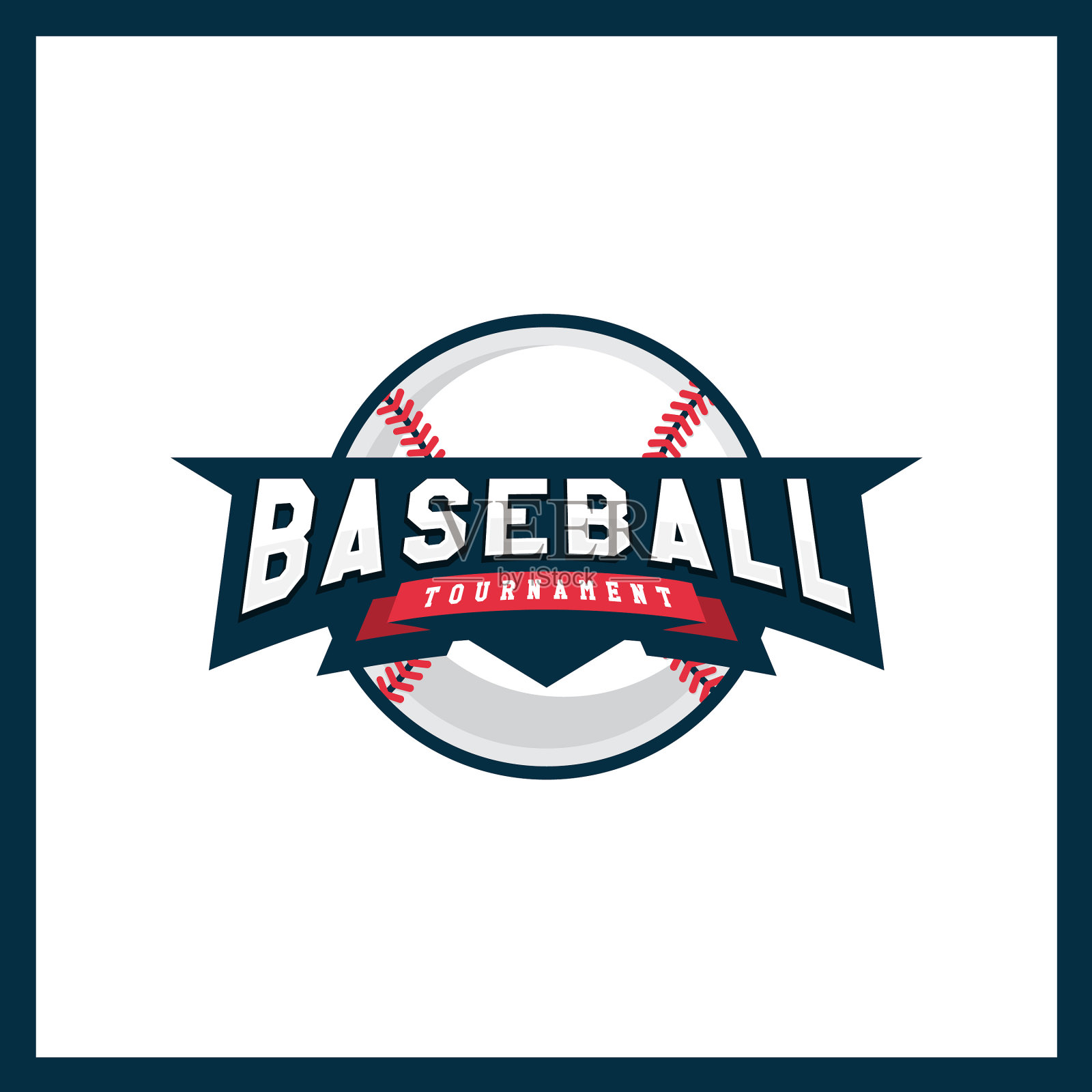 棒球的现代职业标志插画图片素材