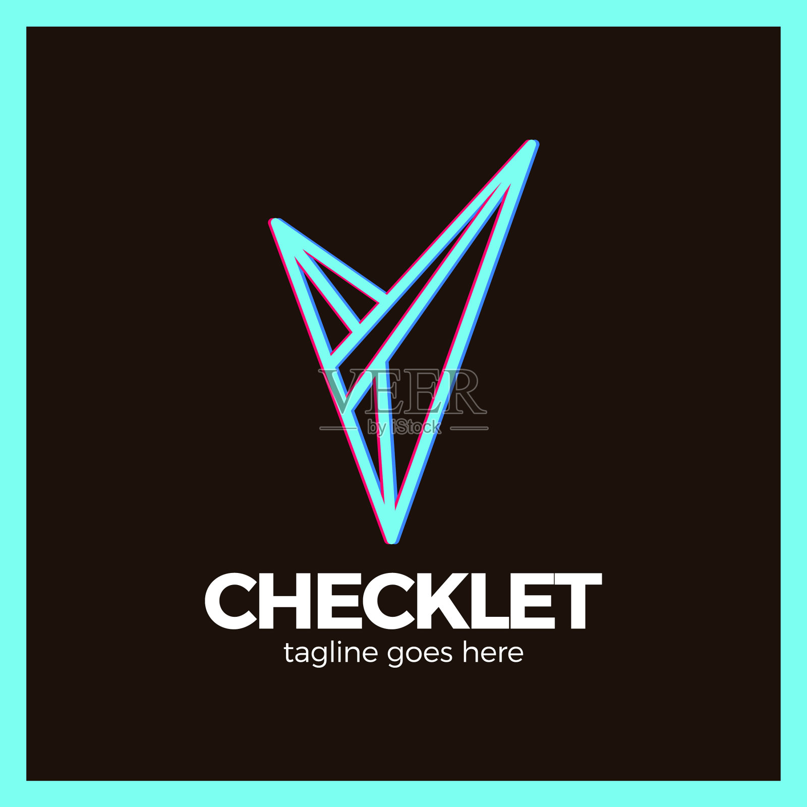 V字母在时髦的多边形水晶风格插画图片素材