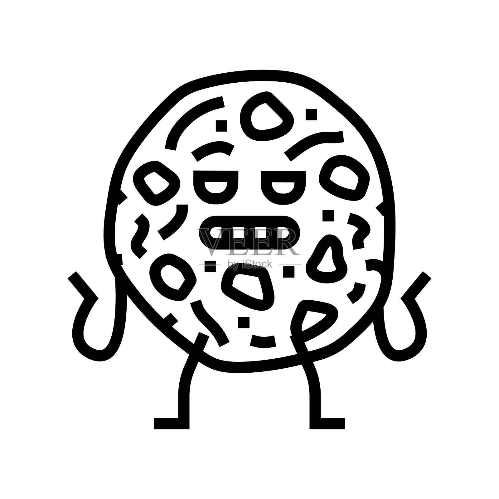 巧克力饼干甜点字符线图标矢量插图插画图片素材