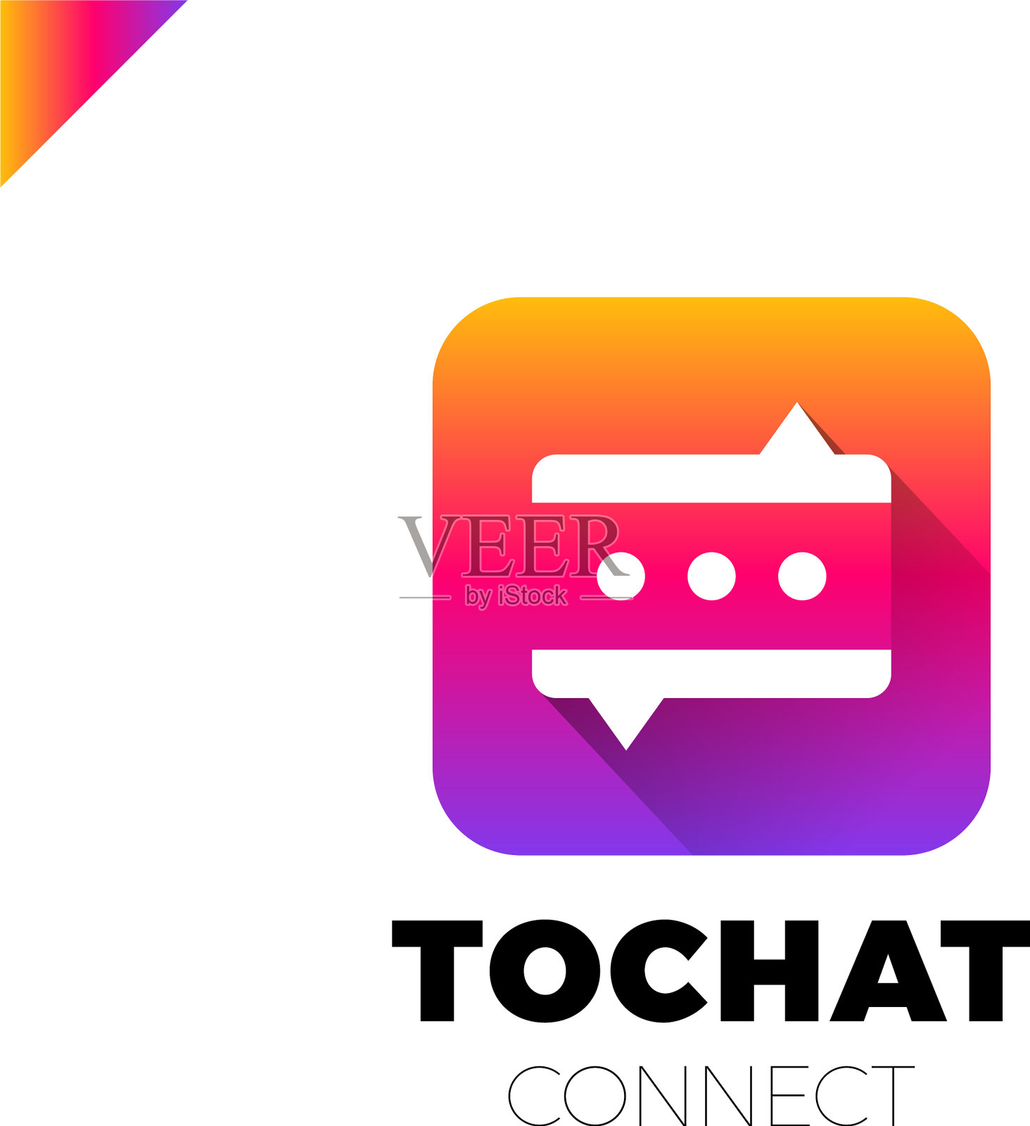 迷你聊天标志泡泡和三个点插画图片素材