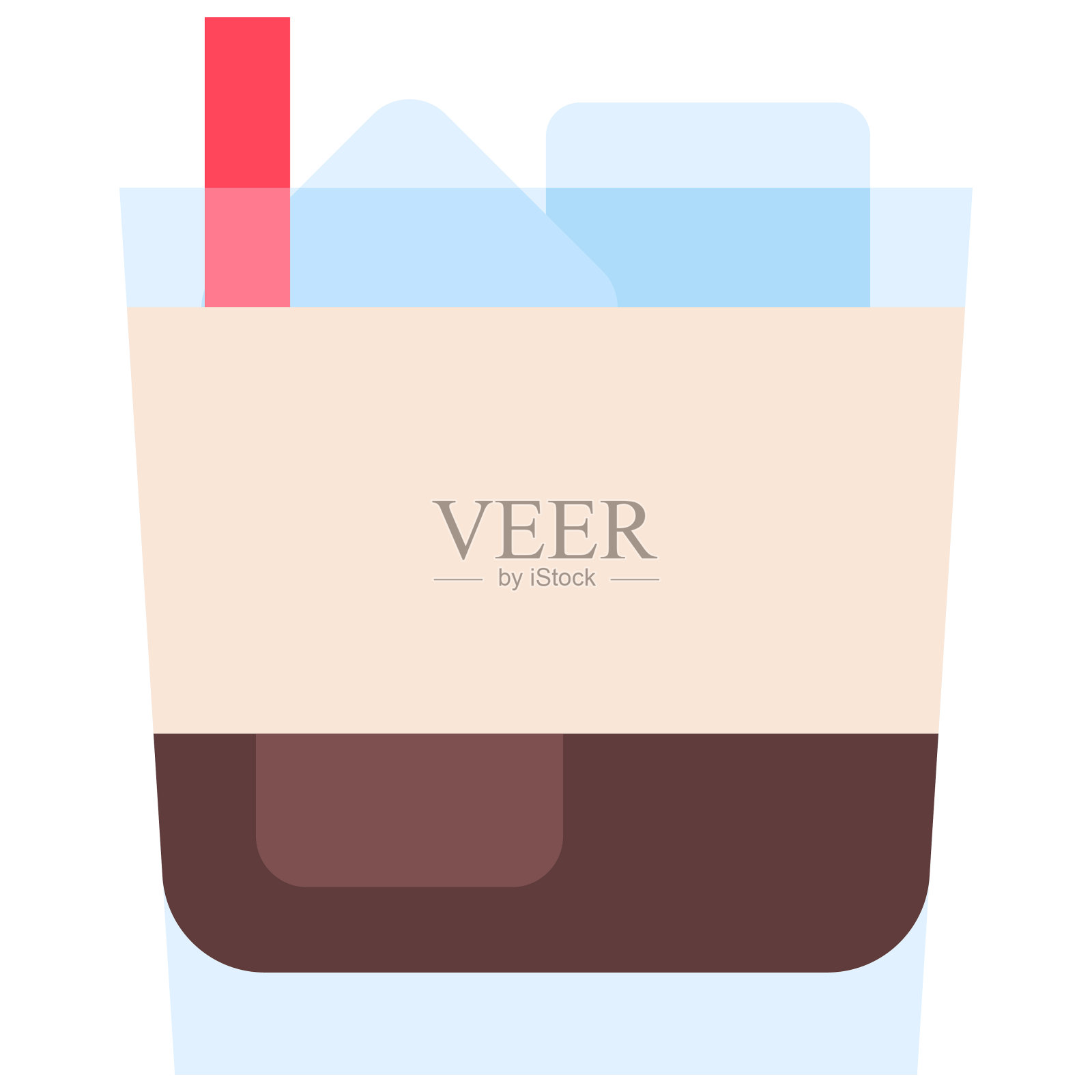 白色俄罗斯鸡尾酒的标志，酒精混合饮料的载体插画图片素材