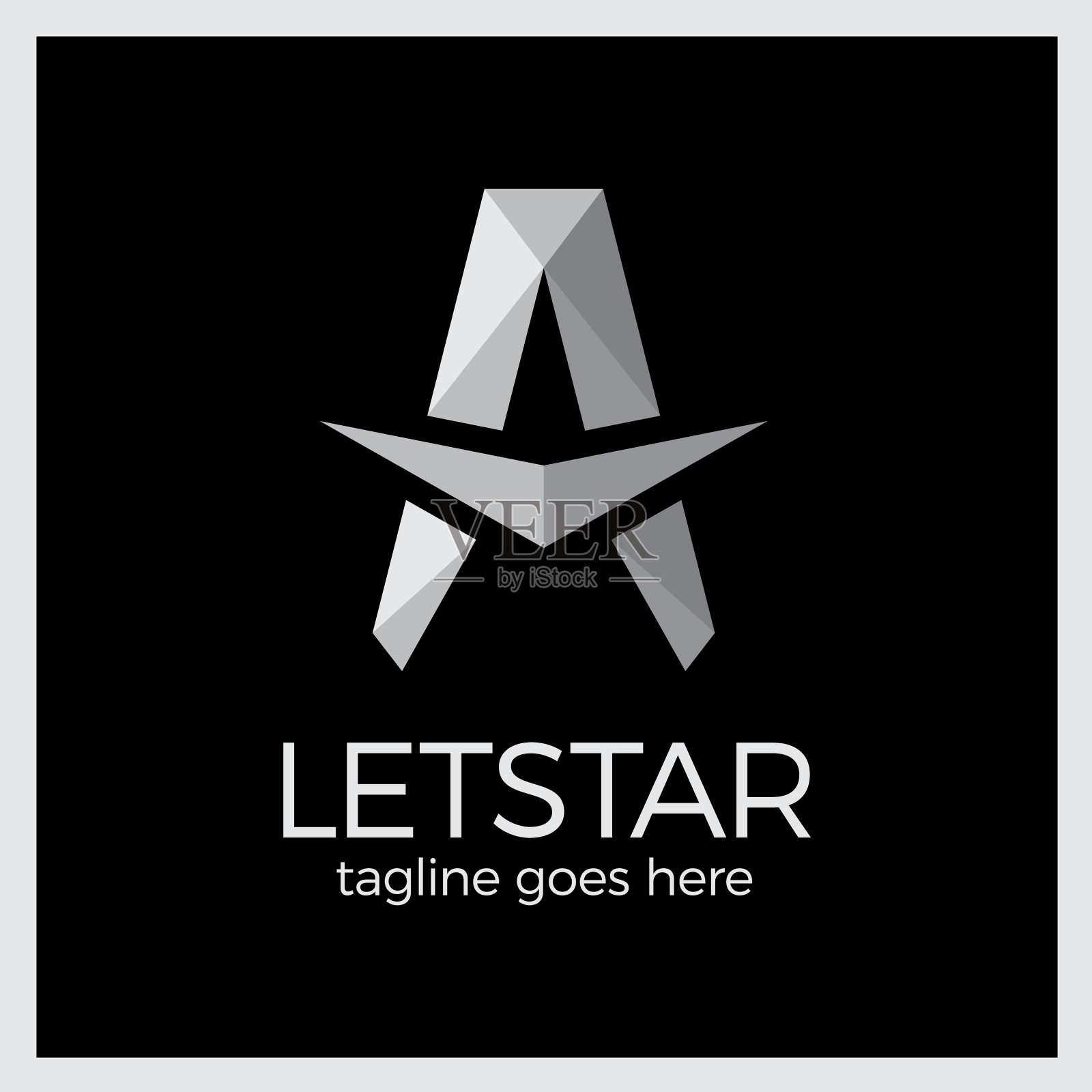 星形字母标志插画图片素材