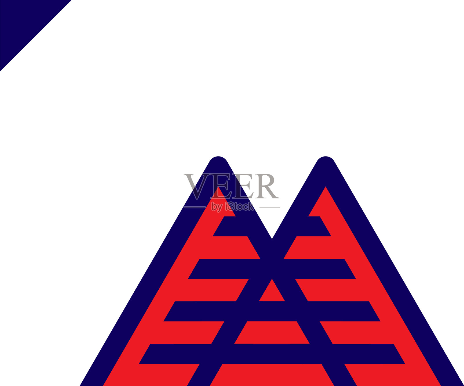 简洁的标志在现代风格的山顶插画图片素材