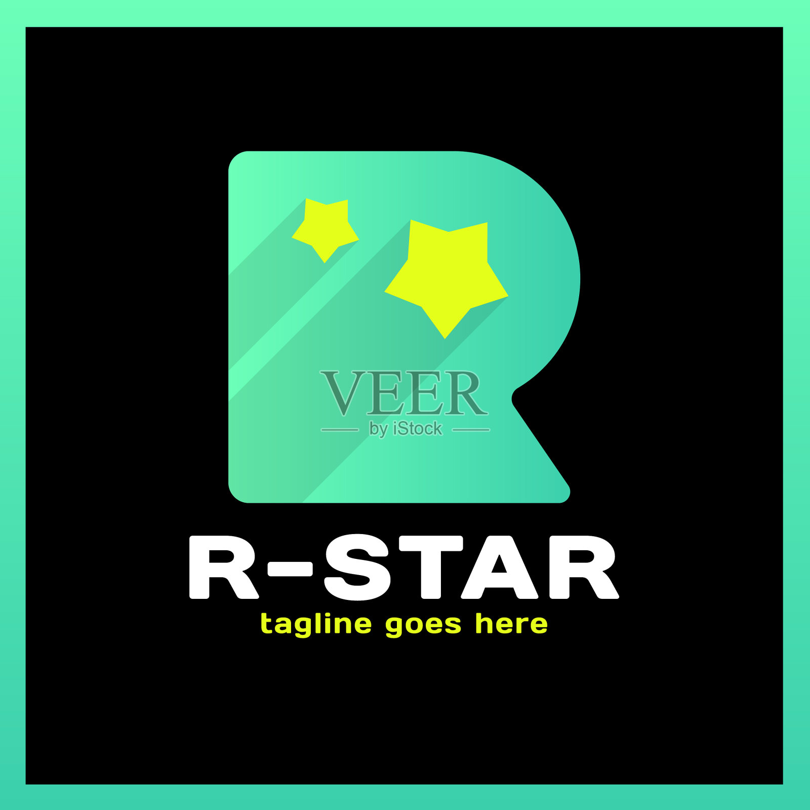 两颗星的标志插画图片素材