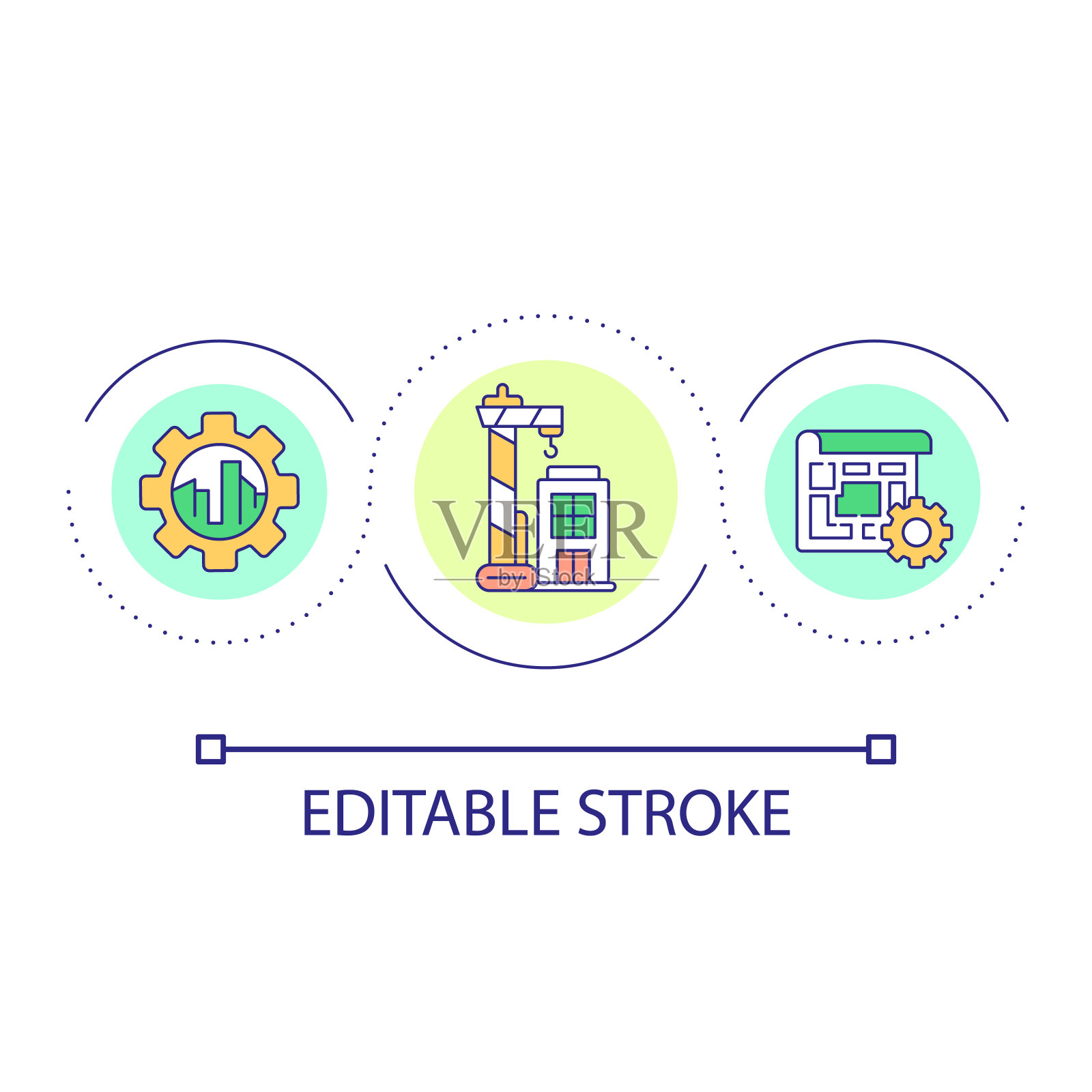 城市建设现场环路概念图标图标素材