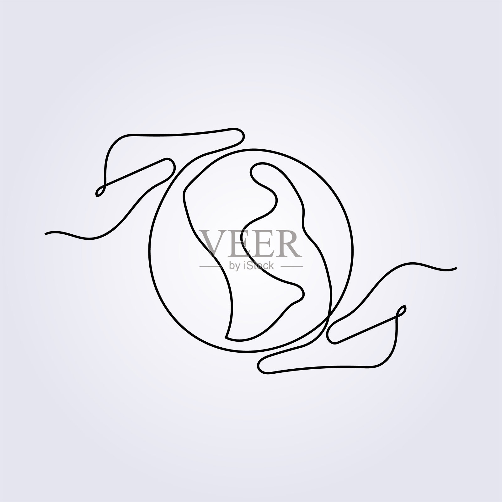 拯救地球，持有世界图标插画拯救自然符号矢量平面设计为印刷，服装，品牌，商业，纺织，t恤，帽子插画图片素材