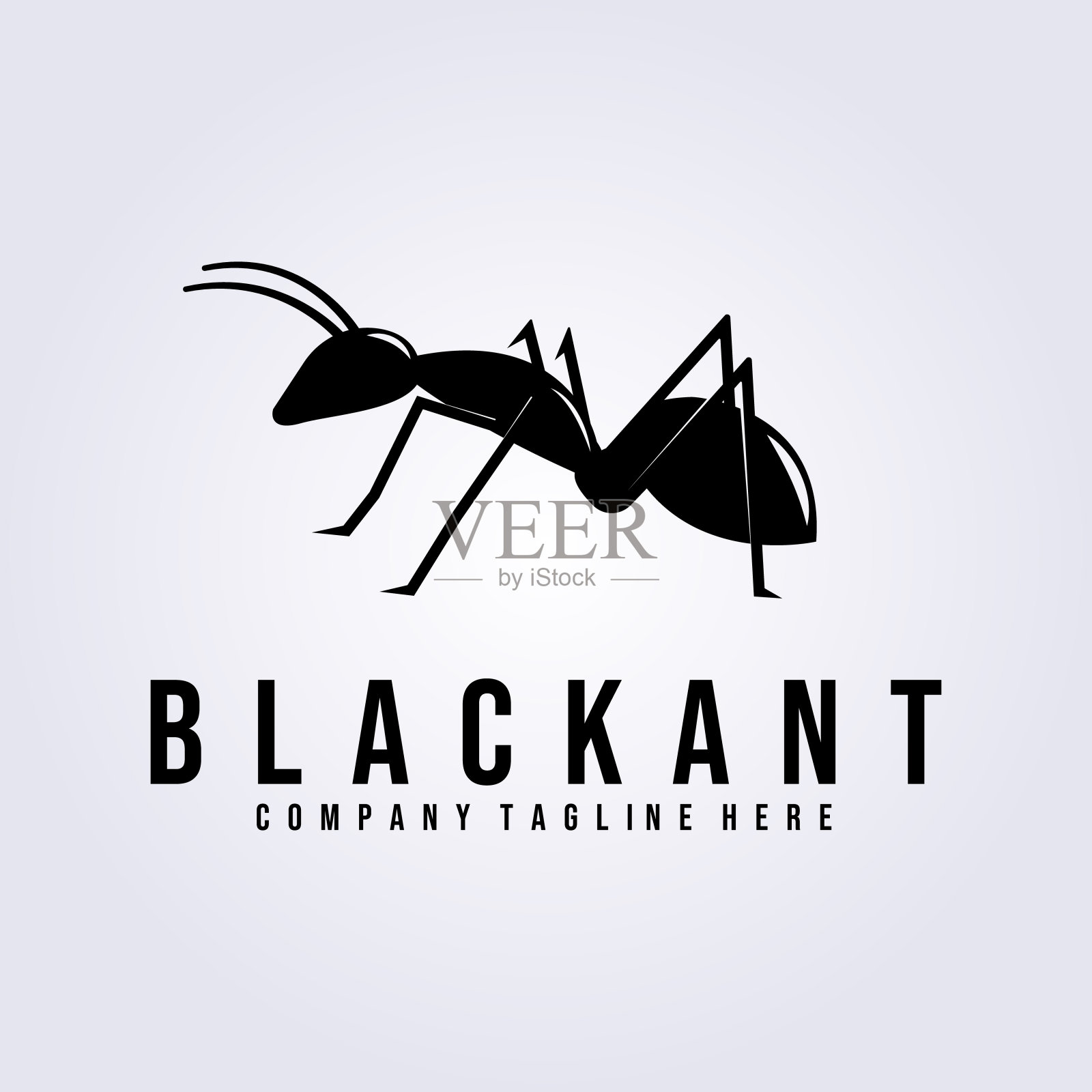 蚂蚁矢量插画设计，黑色蚂蚁插画图片素材