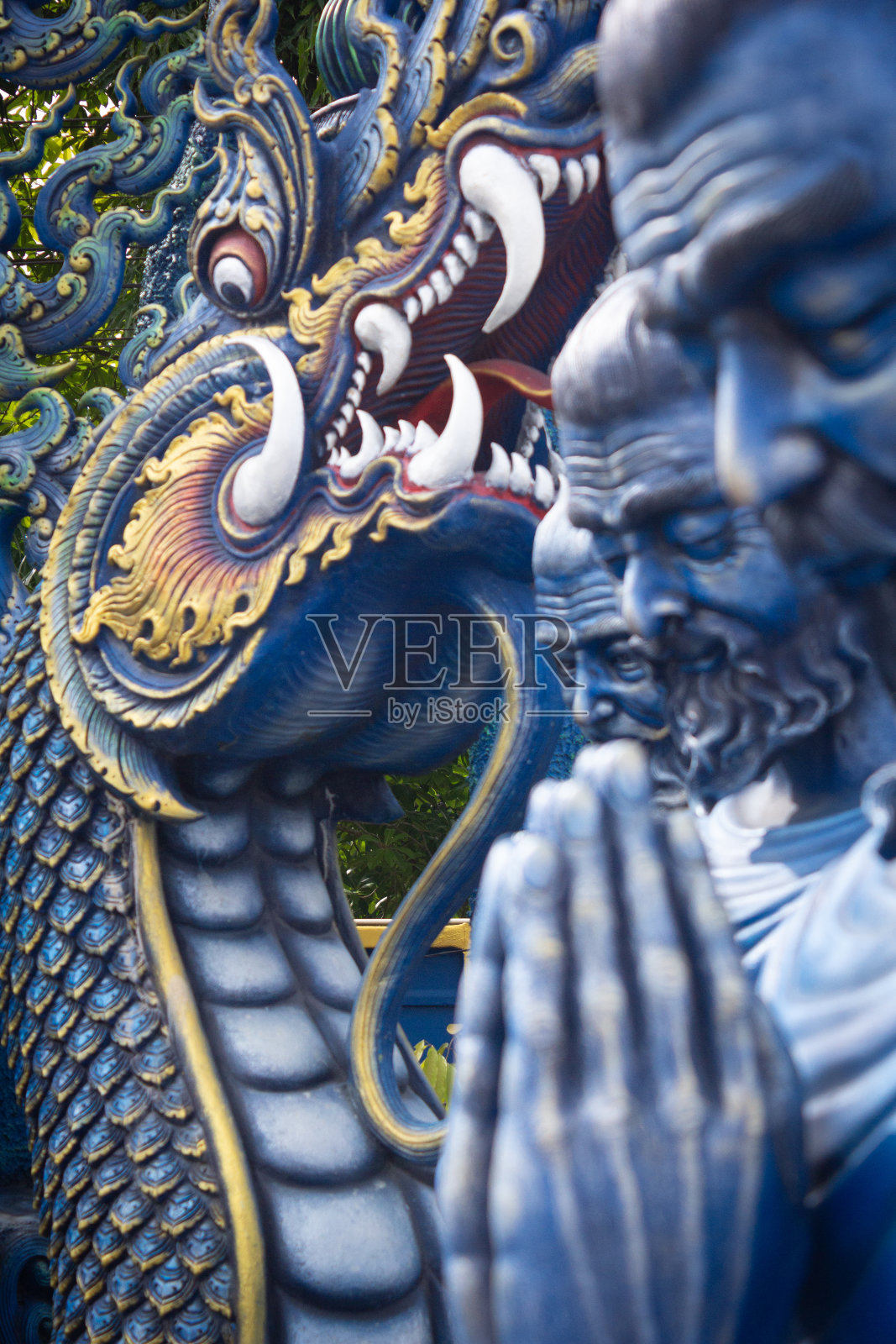 蓝殿雕像照片摄影图片