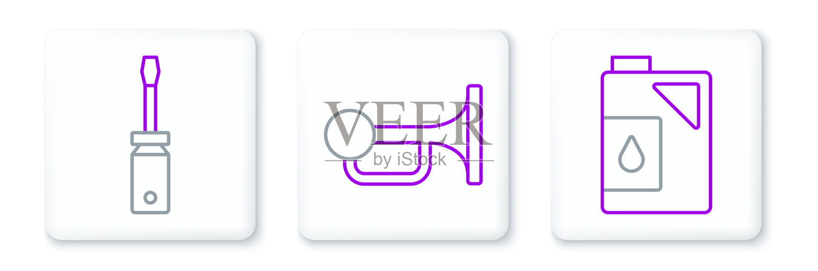 为机油螺丝起子和图标素材