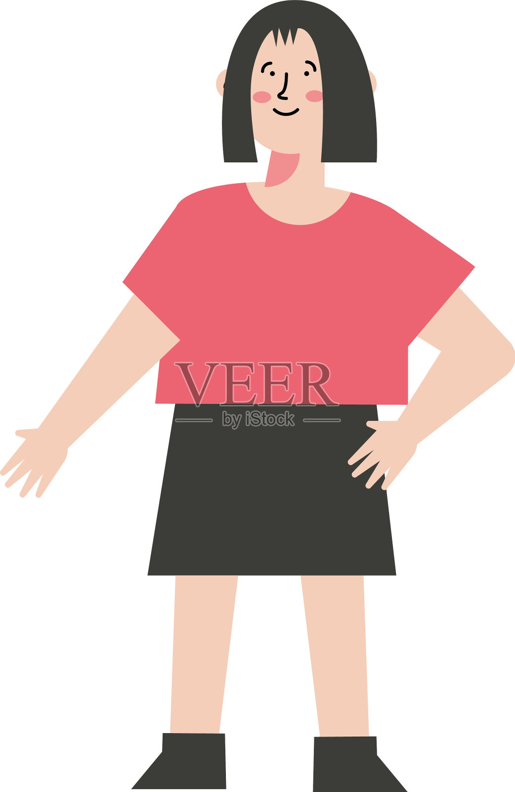 韩国小女孩站着设计元素图片