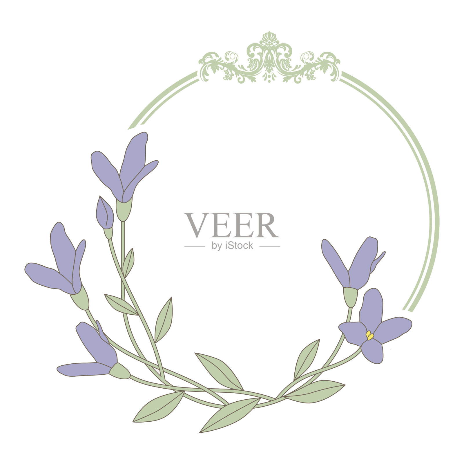 花的框架插画图片素材