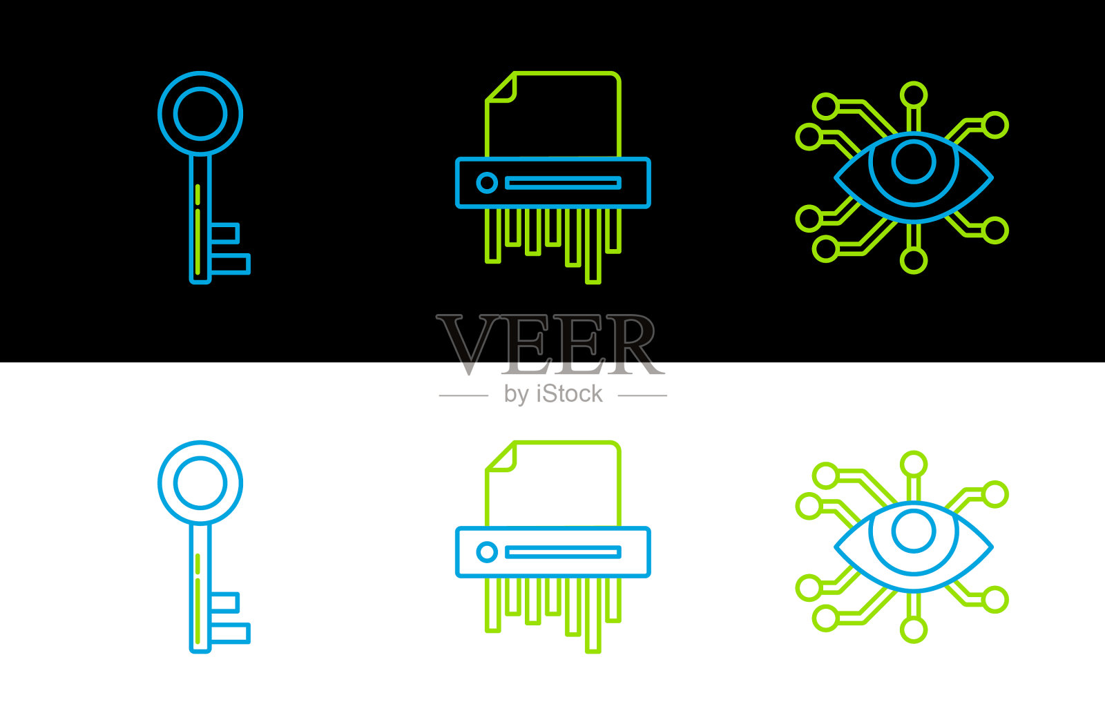 设置直线眼扫描键和碎纸机图标素材