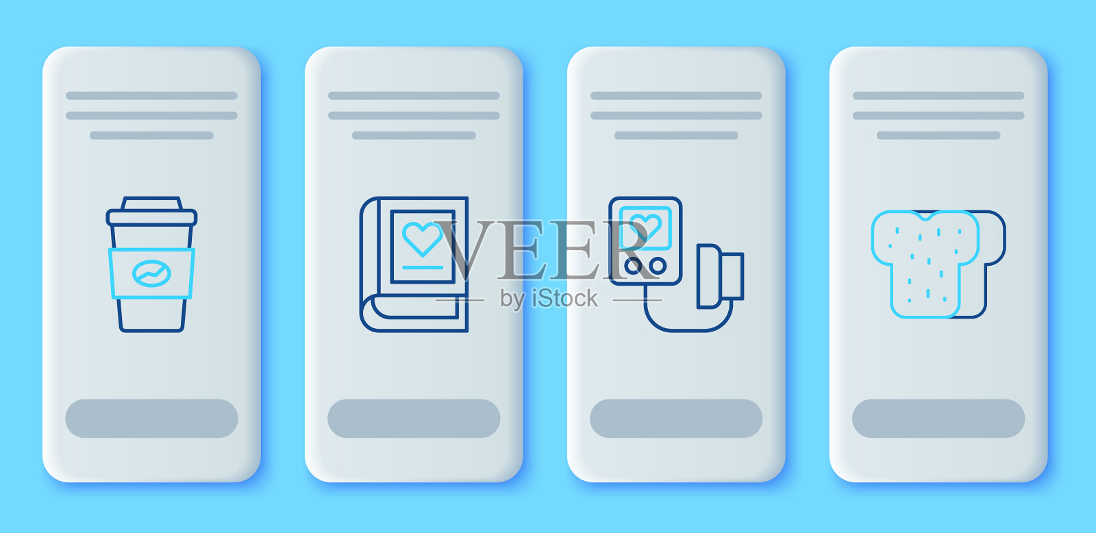 设线医书血压咖啡杯图标素材