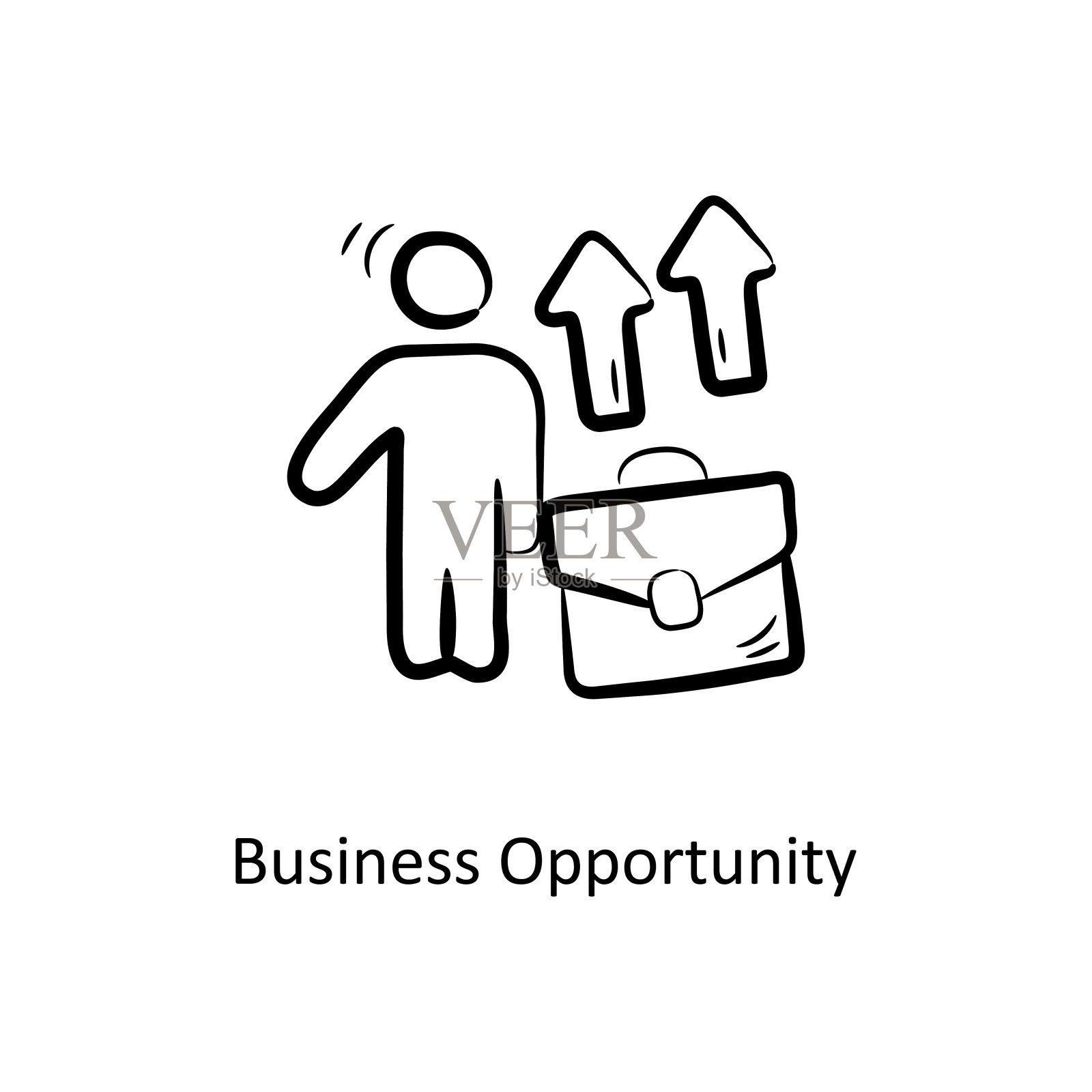 商业机会大纲图标设计插图。项目管理符号白底EPS 10文件插画图片素材